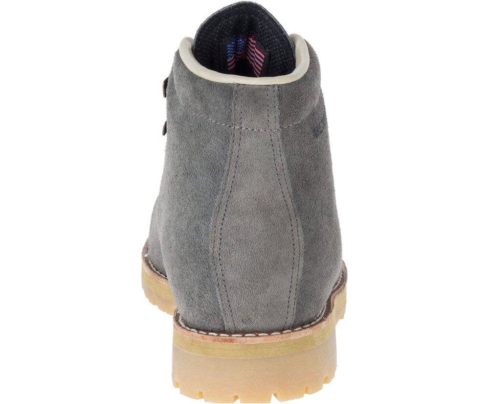 Merrell Boots Grey - Wilderness USA Suede - Mens 72UBMWGXP